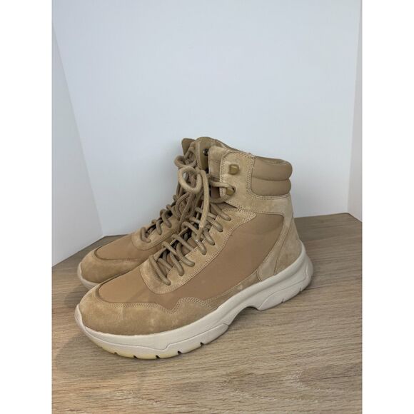 Vince Elvio Leather Lug Ankle Boot Men’s Size 10.5M Camel Water Repellent - Picture 2 of 10